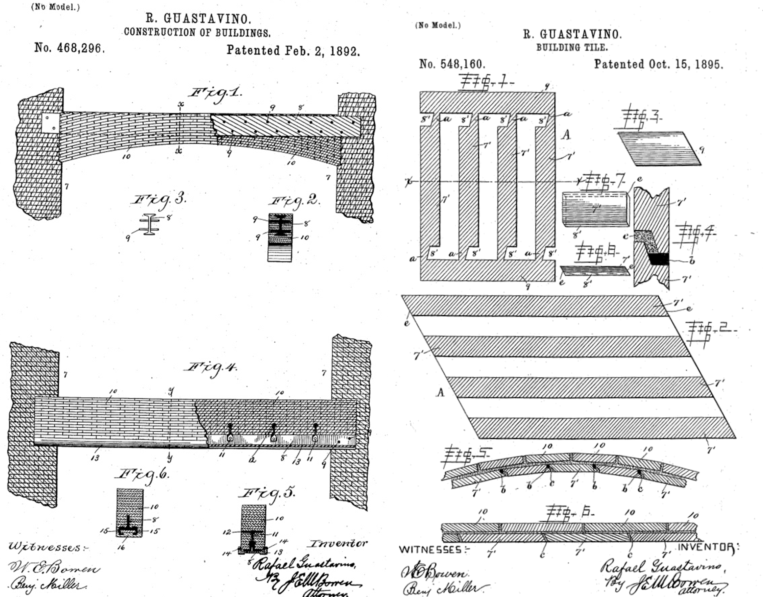 United States patent drawings for the Guastavino tile and dome.