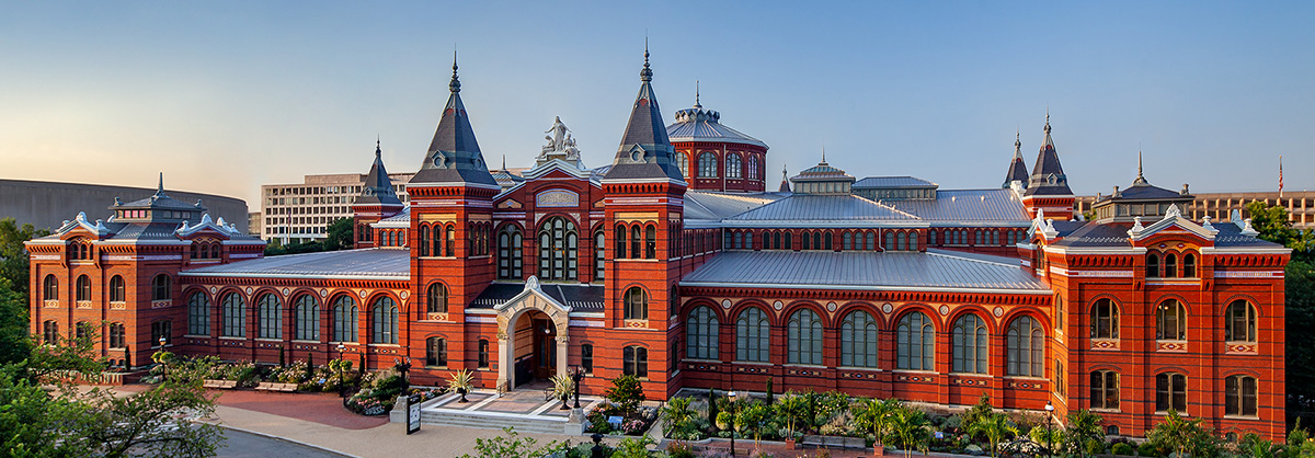 Exterior view of the Arts and Industries Building