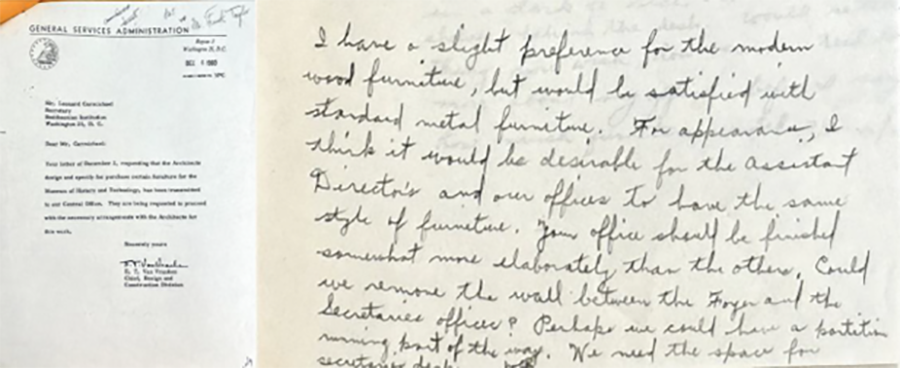 Image of letter and on the right side a handwritten note.