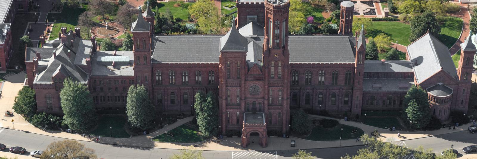 Aerial photo of the Smithsonian Institution Building