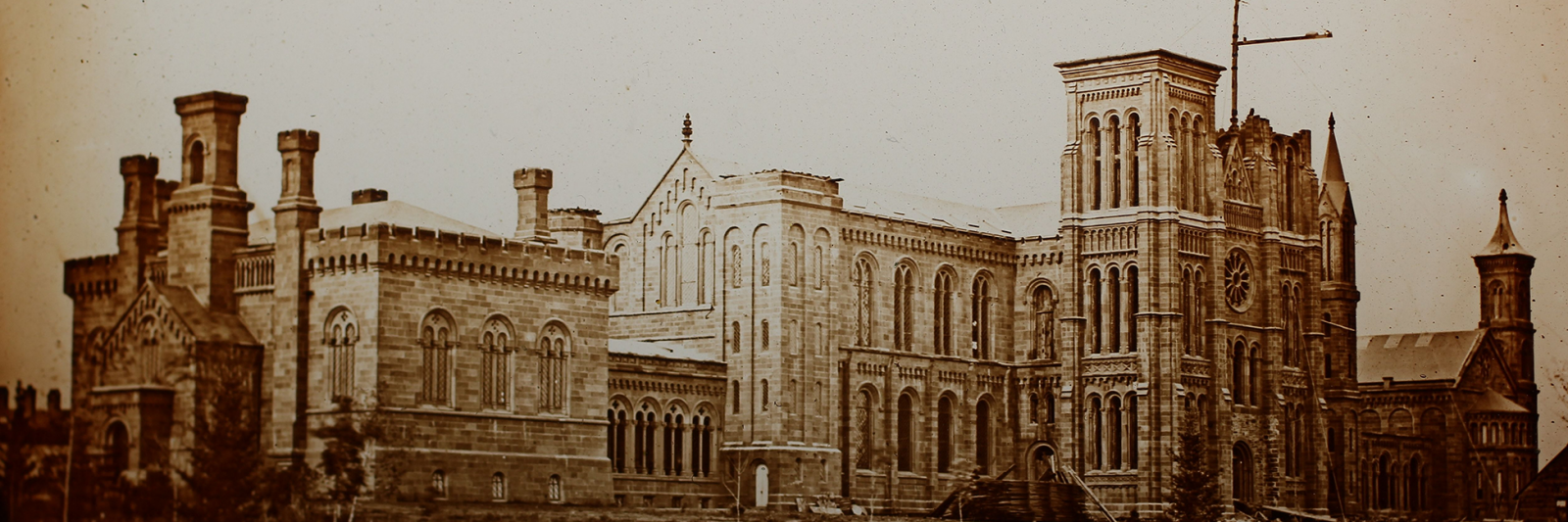 Exterior image of the Smithsonian Institution Castle from 1850.