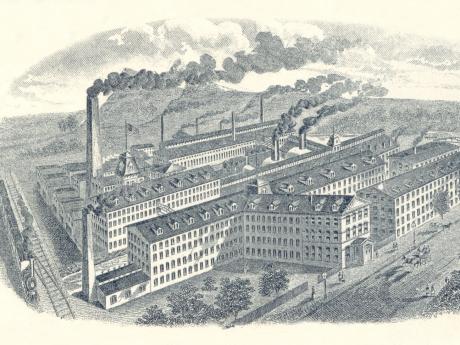 The Bradley and Hubbard Manufacturing Company factory complex, ca. 1880.